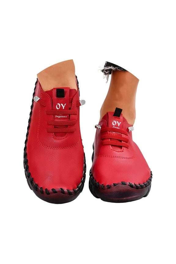 Mepaouo Women's Slip on Loafers Leather Casual Dress Walking Shoes Soft Pain Relief Orthopedic Flats