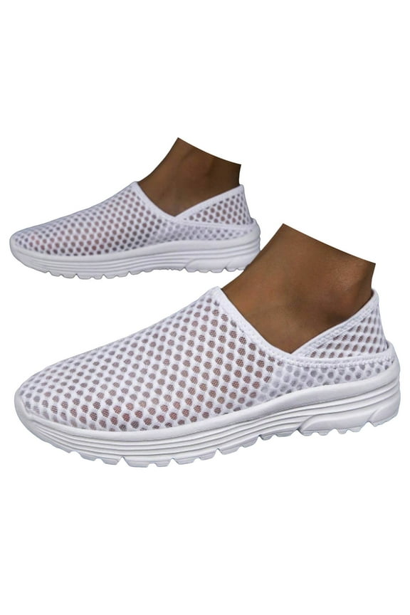 Women's Slip on Mule Sneakers Lightweight Mesh Running Walking Tennis Shoes with Arch Support