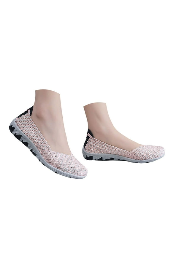 Women's Slip on Shoes Knit Nursing Ballet Dance Flats Orthopedic Walking Casual Loafers