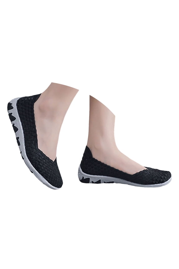 Women's Slip on Shoes Knit Nursing Ballet Dance Flats Orthopedic Walking Casual Loafers