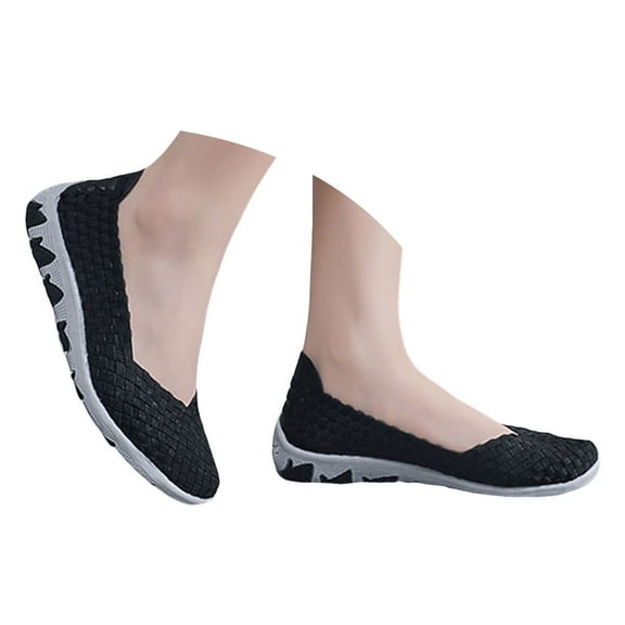 Mepaouo Women's Slip on Shoes Knit Nursing Ballet Dance Flats Orthopedic Walking Casual Loafers