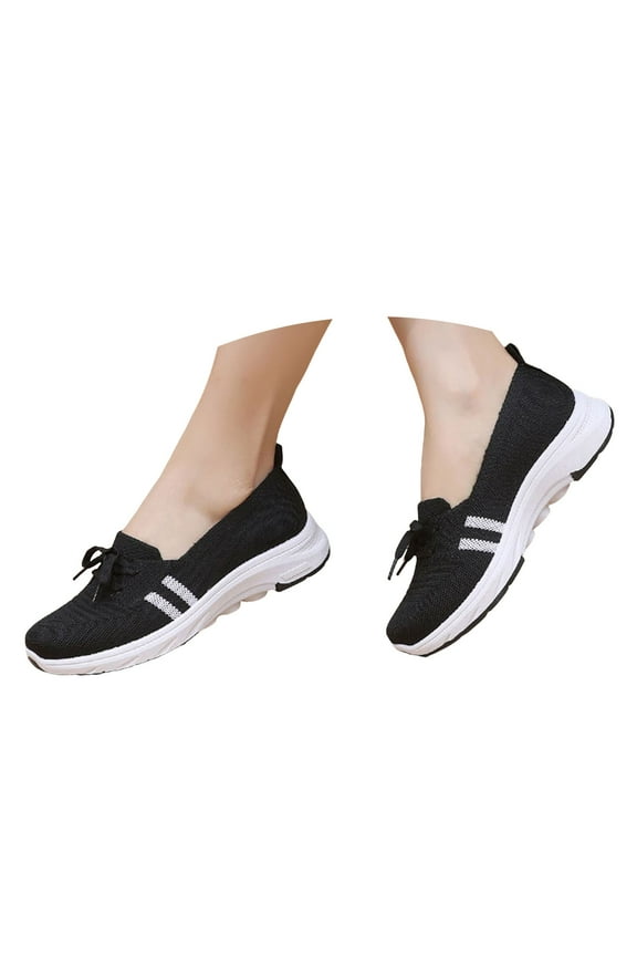 Women's Slip on Sneakers Knit Mesh Running Tennis Shoes Arch Support Walking Casual Loafers