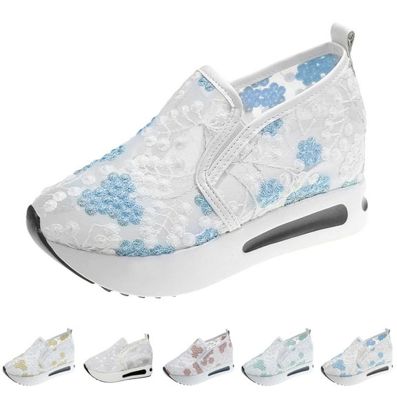 Mepaouo Women's Slip on Sneakers Platform Running Walking Tennis Shoes Breathable Casual Workout Sport Shoes