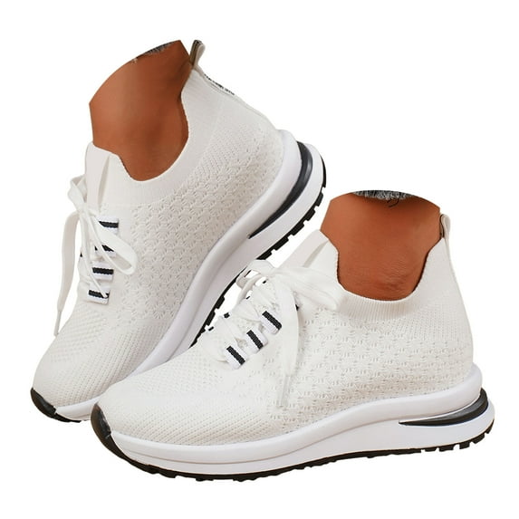 Mepaouo Women's Slip on Walking Shoes Mesh Platform Wedge Sneakers Casual Workout Work Running Shoes