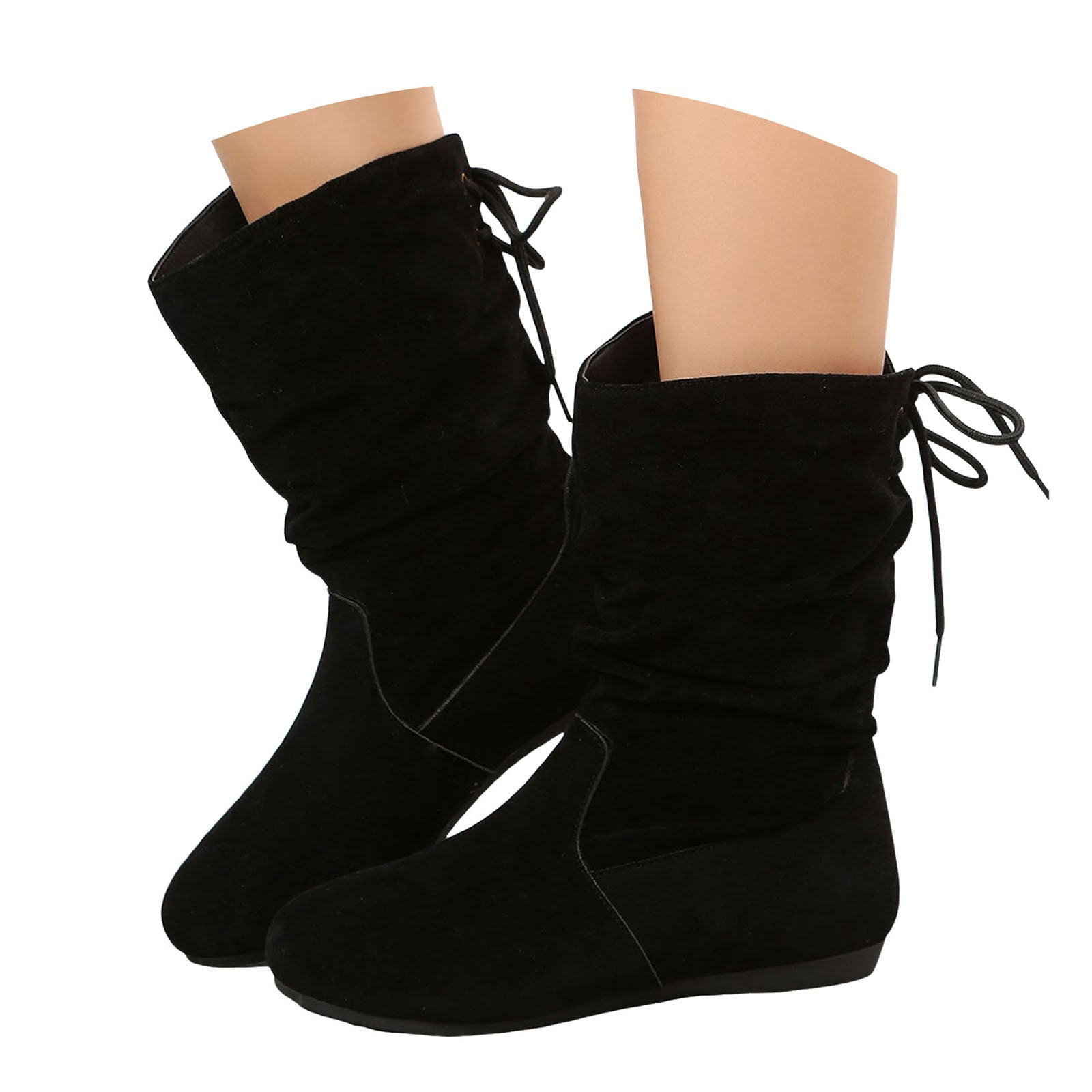 Slouch Riding Boots Mepaouo Women's Slouchy Riding Boots Round Toe Mid Calf Flats Suede ...