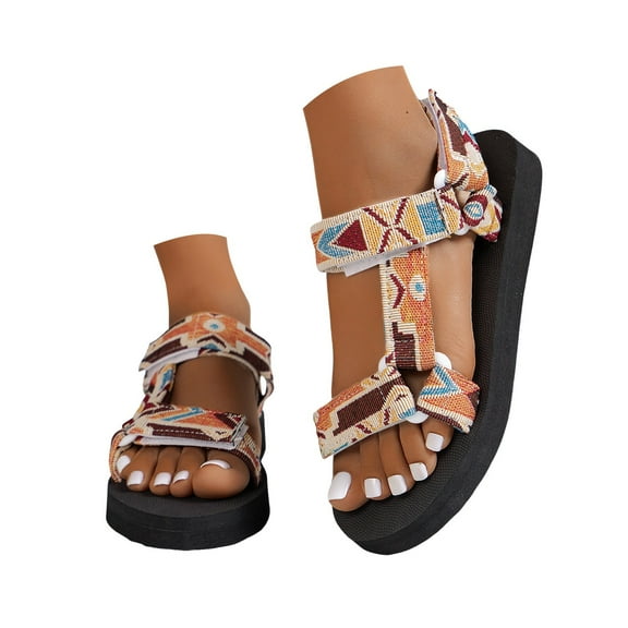 Mepaouo Women's Sport Sandals Adjustable Double Strap Flat Water Shoes Summer Beach Walking Sandals