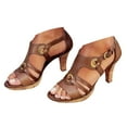 thumbnail image 1 of Mepaouo Women's Strappy Sandals Comfortable Open Toe Chunky Heels Ankle Strap Summer Dressy Pumps, 1 of 6