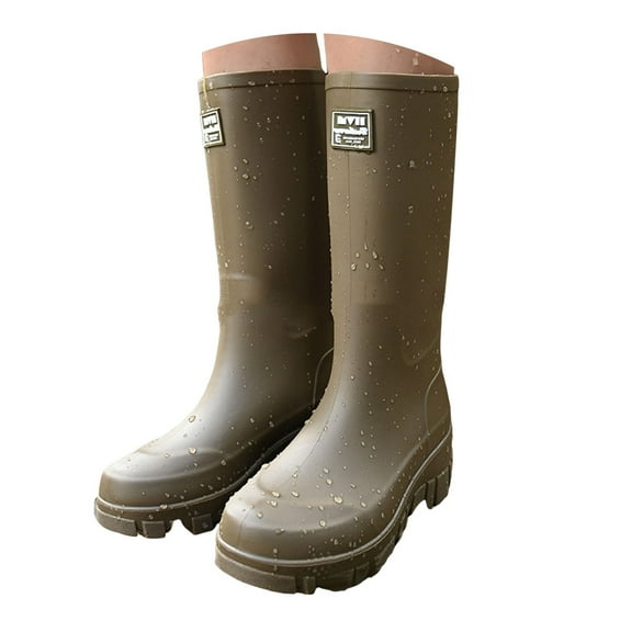 Mepaouo Women's Tall Rain Boots Waterproof Rubber Wide Calf Non Slip Knee High Garden Shoes(Green,8)
