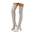 thumbnail image 1 of Mepaouo Women's Thigh High Knit Sock Boots Pointy Toe High Heel Stretch Chelsea Over the Knee Boots, 1 of 1