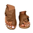 thumbnail image 1 of Mepaouo Women's Toe Loop Slide Sandals Comfortable Slip on Summer Flats Suede Cork Footbed Beach Shoes, 1 of 8