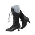 thumbnail image 1 of Mepaouo Women's Vintage 70s Victorian Boots Lace up Wedding Bride Cutout Knee High Boots(Black,8), 1 of 6