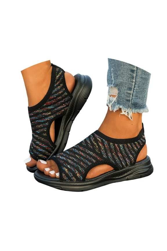 Women's Walking Sandals Arch Support Orthotic Comfort Slip on Sport Platform Shoes Size 6-10