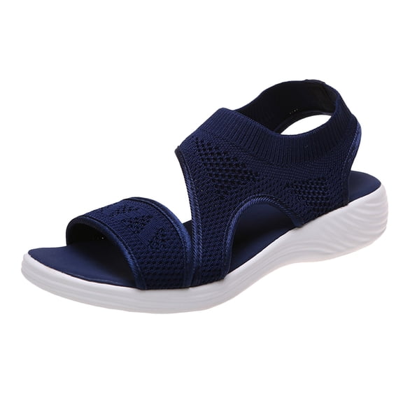 Mepaouo Women's Walking Sandals Elastic Strap Sports Hiking Sandal Summer Dressy Platform Slip on Shoes
