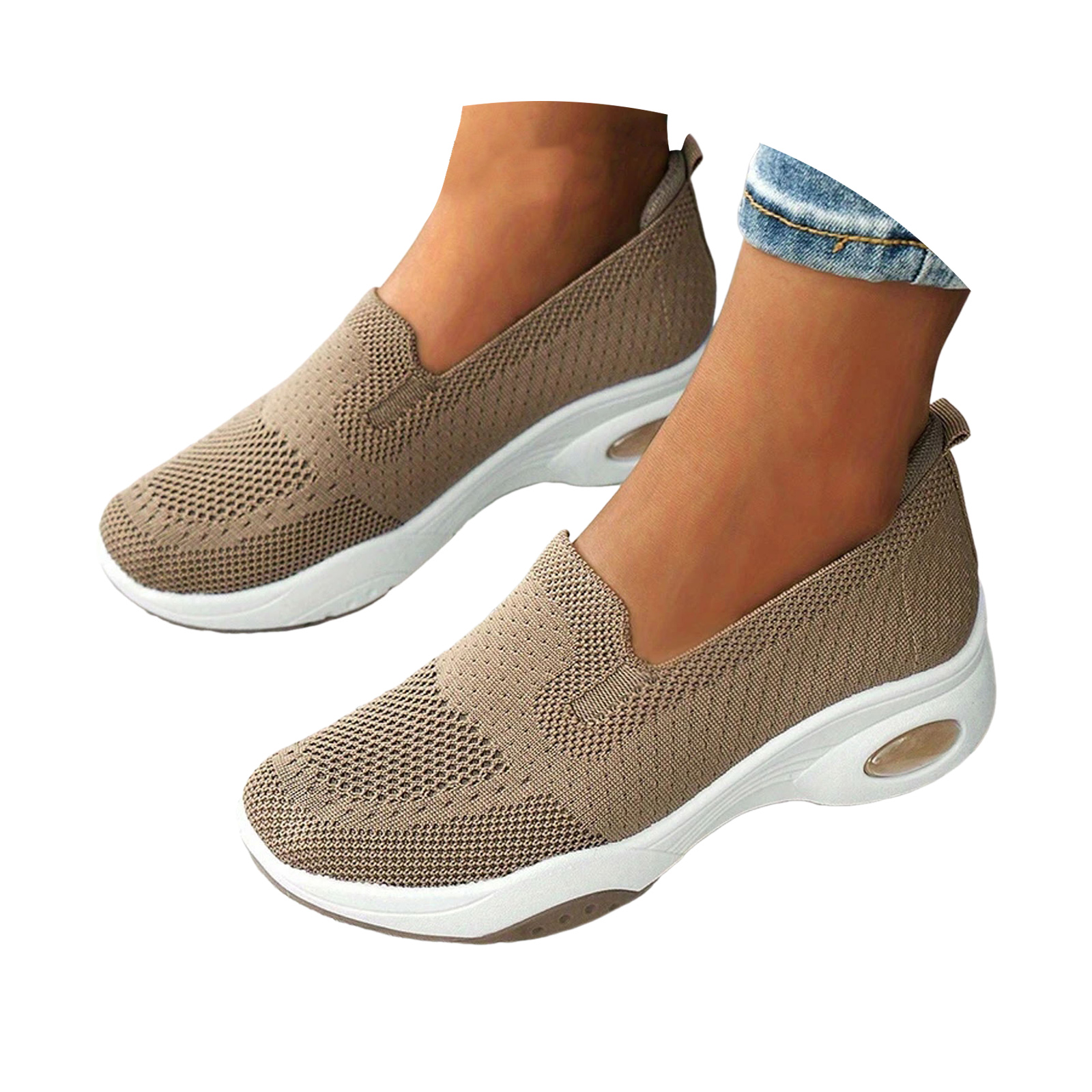 Mepaouo Women s Walking Shoes Arch Support Slip On Sock Sneakers Knit 