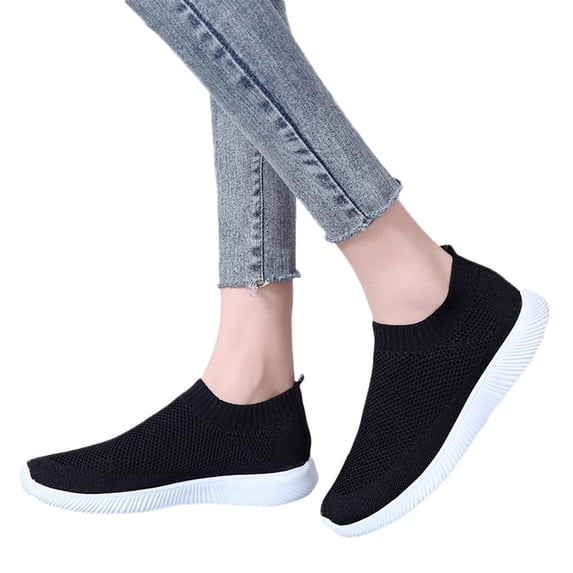 Mepaouo Women's Walking Shoes Lightweight Breathable Running Shoes Mesh Slip On Sport Sneakers