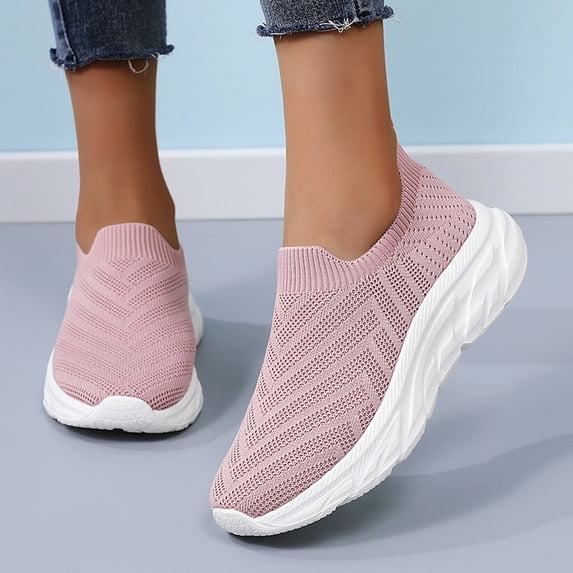 Mepaouo Women's Walking Shoes Lightweight Comfort Workout Casual Non Slip Fashion Sneakers Pink Size 6
