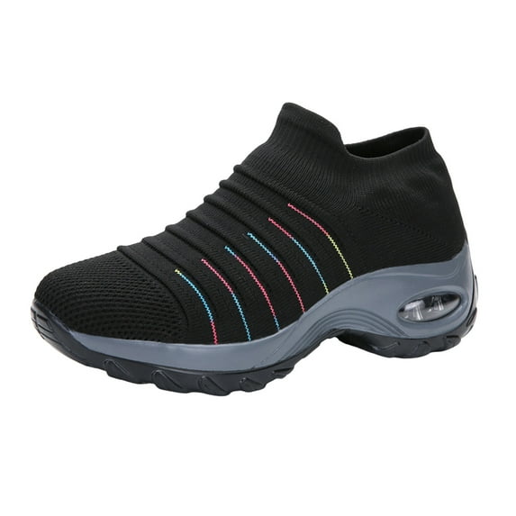 Mepaouo Women's Walking Shoes Slip on Sock Sneakers Nursing Work Air Cushion Mesh Running Jogging Shoes