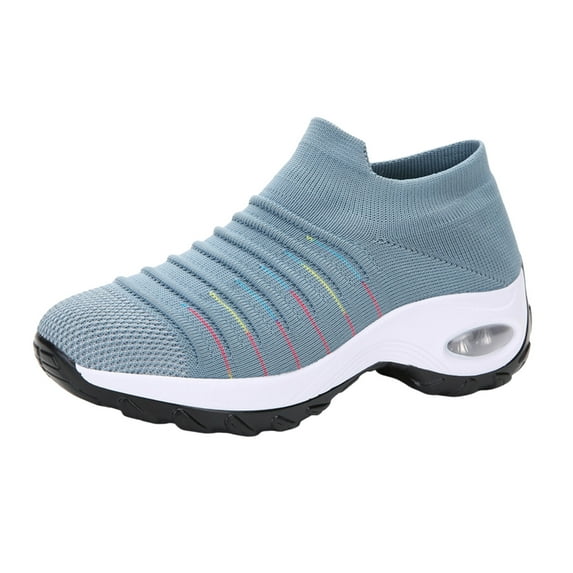 Mepaouo Women's Walking Shoes Slip on Sock Sneakers Nursing Work Air Cushion Mesh Running Jogging Shoes