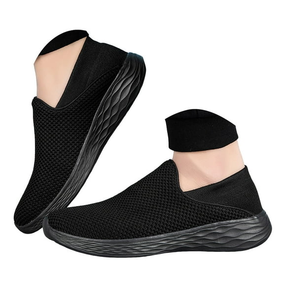 Mepaouo Women's Walking Sock Shoes Lightweight Knit Slip on Sneakers Work Casual Tennis Running Mules