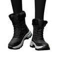thumbnail image 1 of Mepaouo Women's Waterproof Winter Snow Boots Fleece Lined Mid-Calf Booties Outdoor Slip on Shoes, 1 of 1