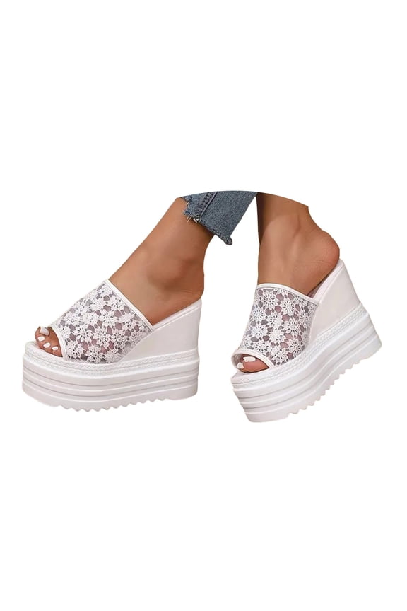 Women's Wedge Platform Sandals Comfortable Slip on Espadrilles Summer Beach Dress Heels Shoes
