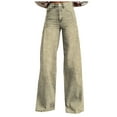 thumbnail image 1 of Mepaouo Women's Wide Leg Jeans Stripe Casual Denim Pants Baggy High Waisted Boyfriend Trousers(Yellow,M), 1 of 5