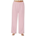 thumbnail image 1 of Mepaouo Women's Wide Leg Striped Pants Casual Drawstring Elastic Low Rise Pajama Pants(Pink,L), 1 of 7