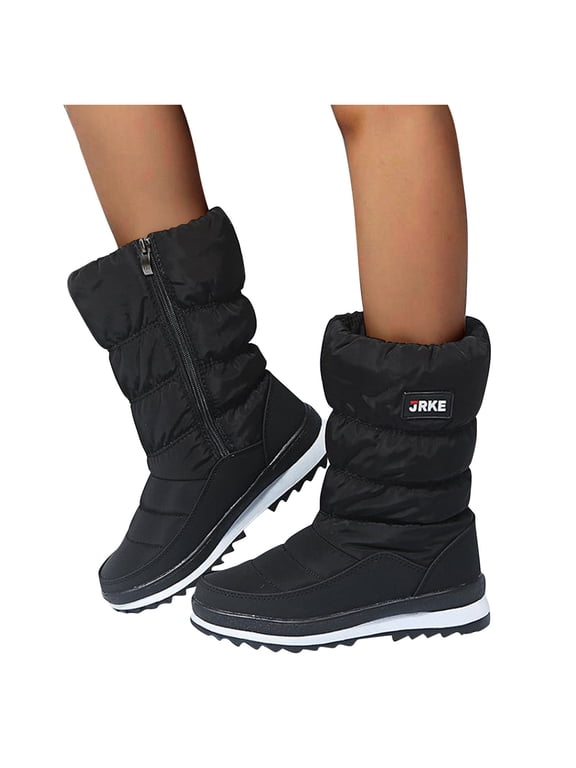 Women's Winter Snow Boots Waterproof Warm Fleece Lined Mid Calf Boot Anti Slip Outdoor Shoes