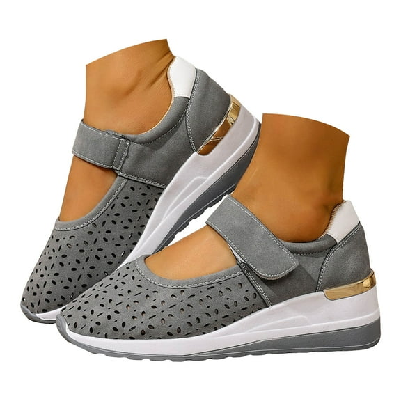 Mepaouo Women's Working Nurse Shoes Plaform Wedge Slip on Loafers Casual Walking Orthotic Sneakers