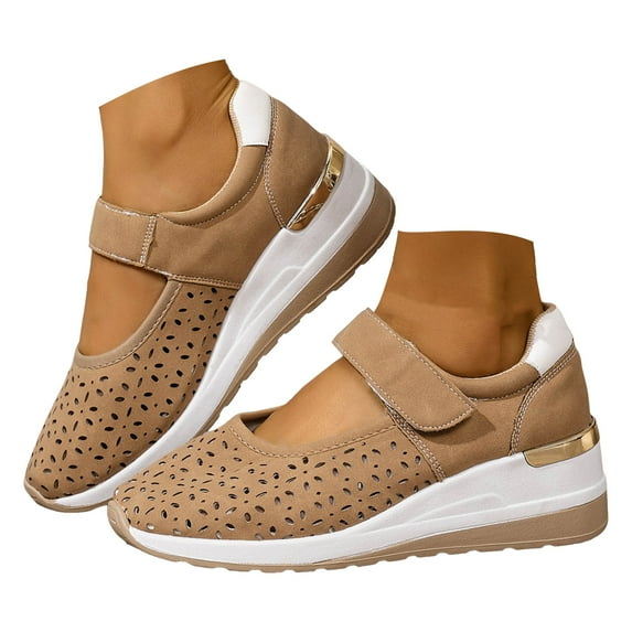 Mepaouo Women's Working Nurse Shoes Plaform Wedge Slip on Loafers Casual Walking Orthotic Sneakers