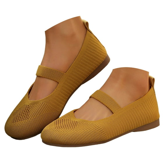 Mepaouo Womens Ballet Flats Round Toe Casual Flat Shoes for Women Dressy Mary Jane with Single Strap
