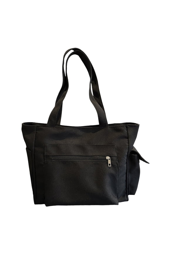 Womens Canvas Messenger Bag Crossbody Shoulder Satchels College Handbag with Compartments(Black)