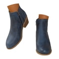thumbnail image 1 of Mepaouo Womens Chelsea Boots Chunky Heel Platform Ankle Booties Leather Slip on Work Walking Shoes, 1 of 8