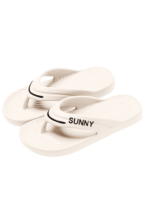 Womens Cloud Sandals Non Slip Water Flip Flops Cushion Beach Flat Walking Slide Shoes White 9