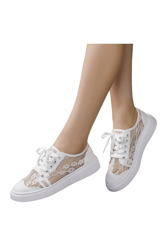 Womens Cutout Sneakers Breathable Casual Tennis Walking Shoes Slip on Lace Loafers