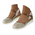 thumbnail image 1 of Mepaouo Womens Espadrille Heel Platform Wedge Sandals Ankle Buckle Strap Closed Toe Summer Dress Shoes, 1 of 8