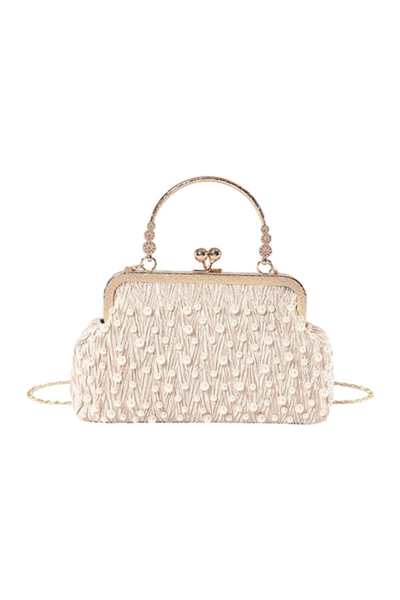 Womens Evening Bag Beaded Sequin Vintage Kissing Lock Clutch Purse Wedding Party Handbag