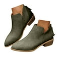 thumbnail image 1 of Mepaouo Womens Fall Cutout Booties Slip on Ankle Dress Short Boots Leather Low Heeled Booties, 1 of 9