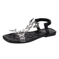 thumbnail image 1 of Mepaouo Womens Flat Sandals Butterfly Open Toe Footbed Flats Elastic Ankle Strap Summer Walking Shoes Size 8.5, 1 of 6