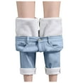 thumbnail image 1 of Mepaouo Womens Fleece Lined Jeans Thermal Flannel Winter Slim Stretch Warm Denim Pants(Blue,S), 1 of 7