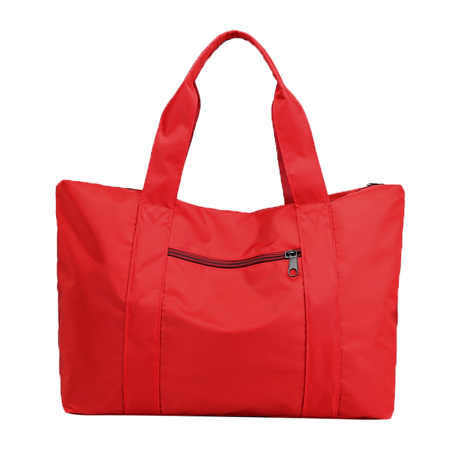 Mepaouo Womens Foldable Travel Duffel Bag Large Capacity Carry on Luggage Handbag Sports Gym Satchel(Red)