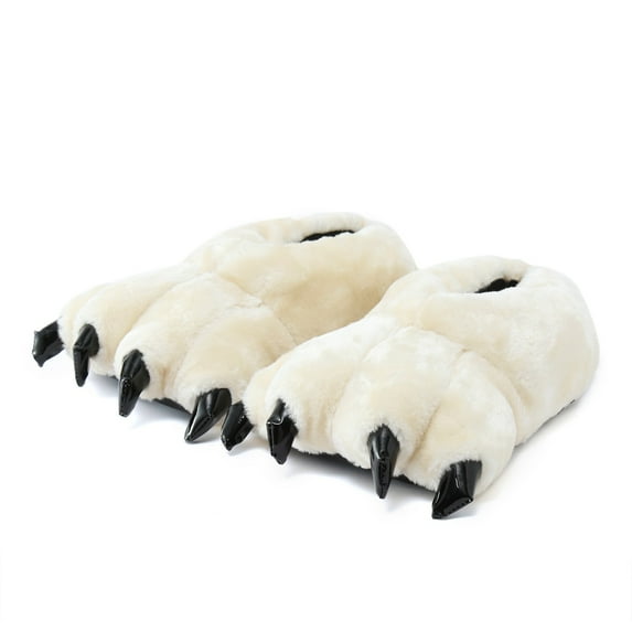 Mepaouo Womens Furry Monster Adventure Slippers Men's Big Feet Novelty Warm Winter Funny Indoor Shoes