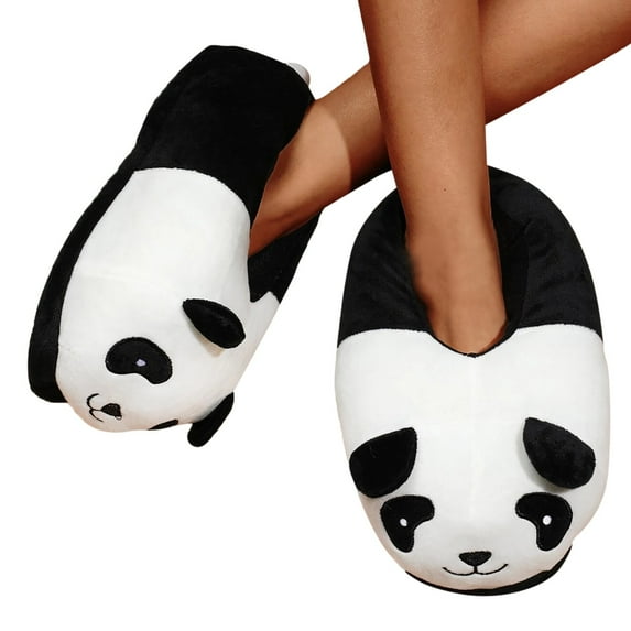 Mepaouo Womens Furry Monster Adventure Slippers Men's Big Feet Novelty Warm Winter Funny Indoor Shoes