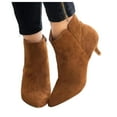 thumbnail image 1 of Mepaouo Womens Kitten Heel Ankle Boots Pointed Toe Suede Fall Winter Slip on Dress Chelsea Booties, 1 of 6