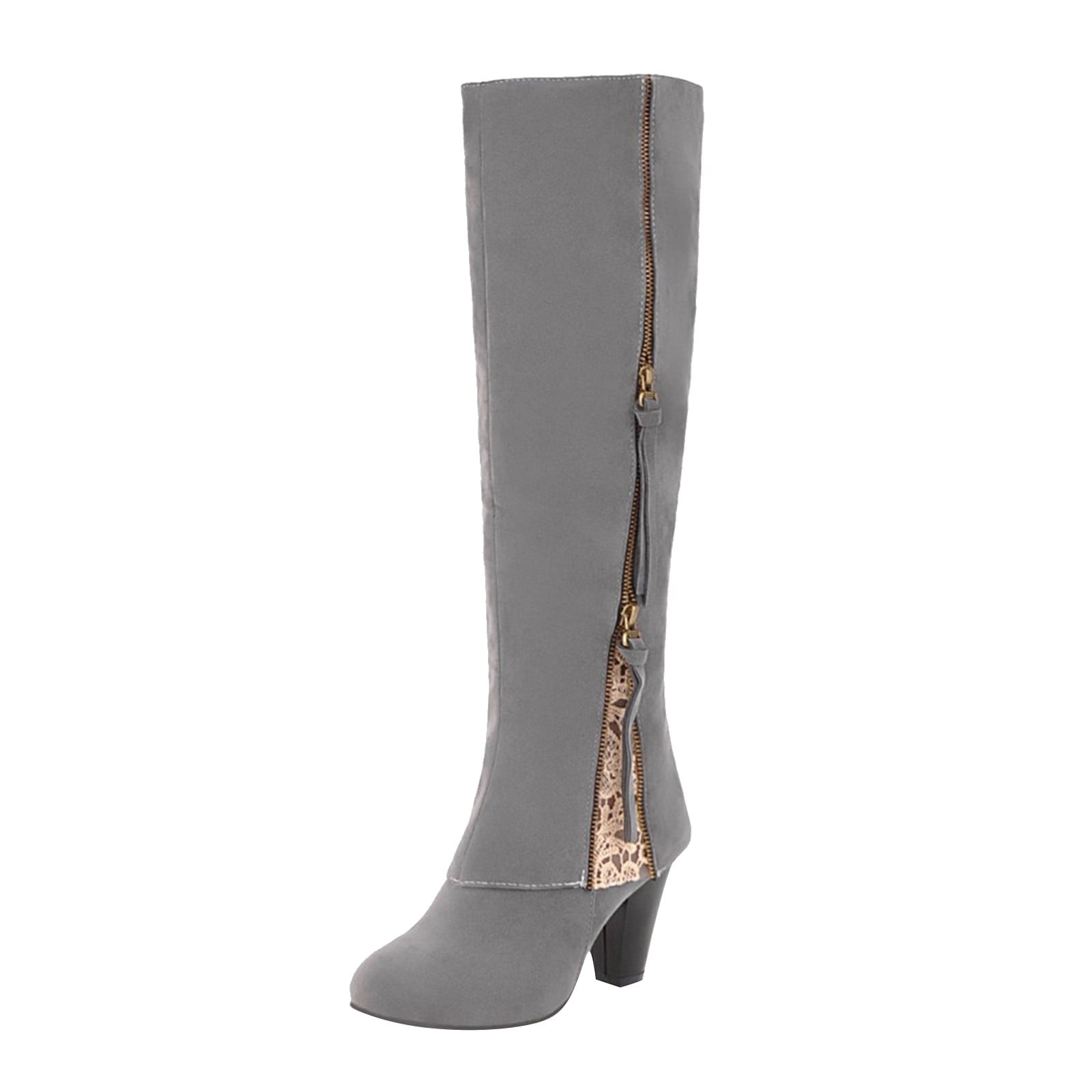 grey dress with black knee high boots Grey Dress with Knee High Boots Outfits (14 ideas & outfits)