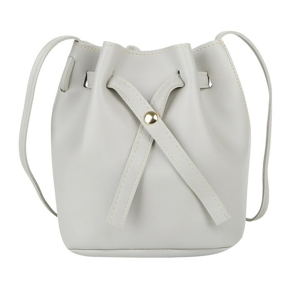 Mepaouo Womens Leather Bucket Bags Drawstring Crossbody Purse Shoulder Medium Tote Hobo Handbags