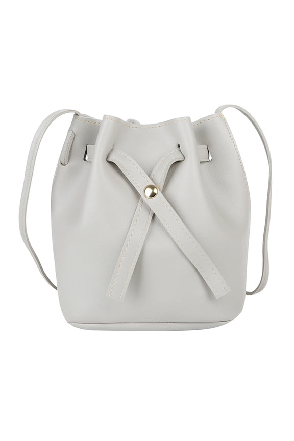 Womens Leather Bucket Bags Drawstring Crossbody Purse Shoulder Medium Tote Hobo Handbags