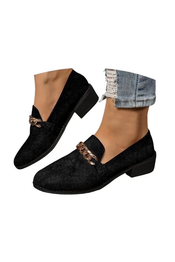 Womens Loafers Shoes Platform Chunky Low Heel Pumps Comfortable Slip on Work Dressy Shoes
