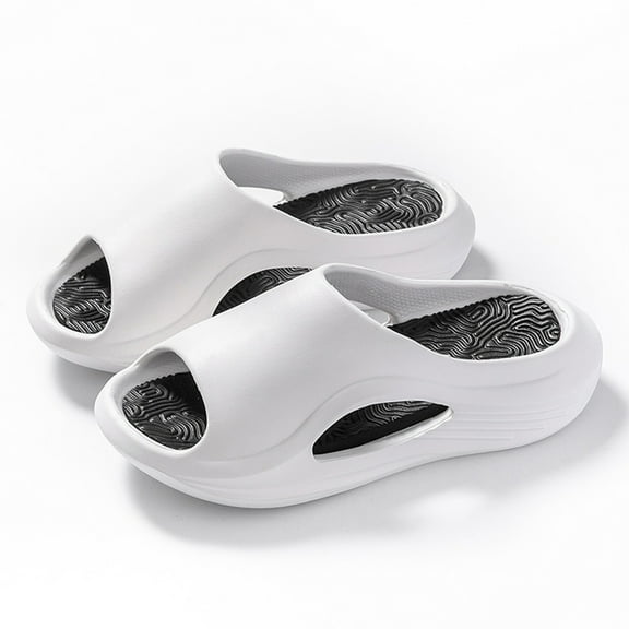 Mepaouo Womens Mens Platform Shower Slides Arch Support Peep Toe Bath Slippers Quick Dry Slip on Shoes