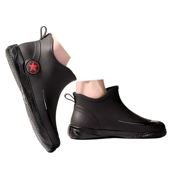 Mepaouo Womens Mens Rain Boots Waterproof Ankle Deck Booties Rubber Anti Slip Garden Work Mud Shoes